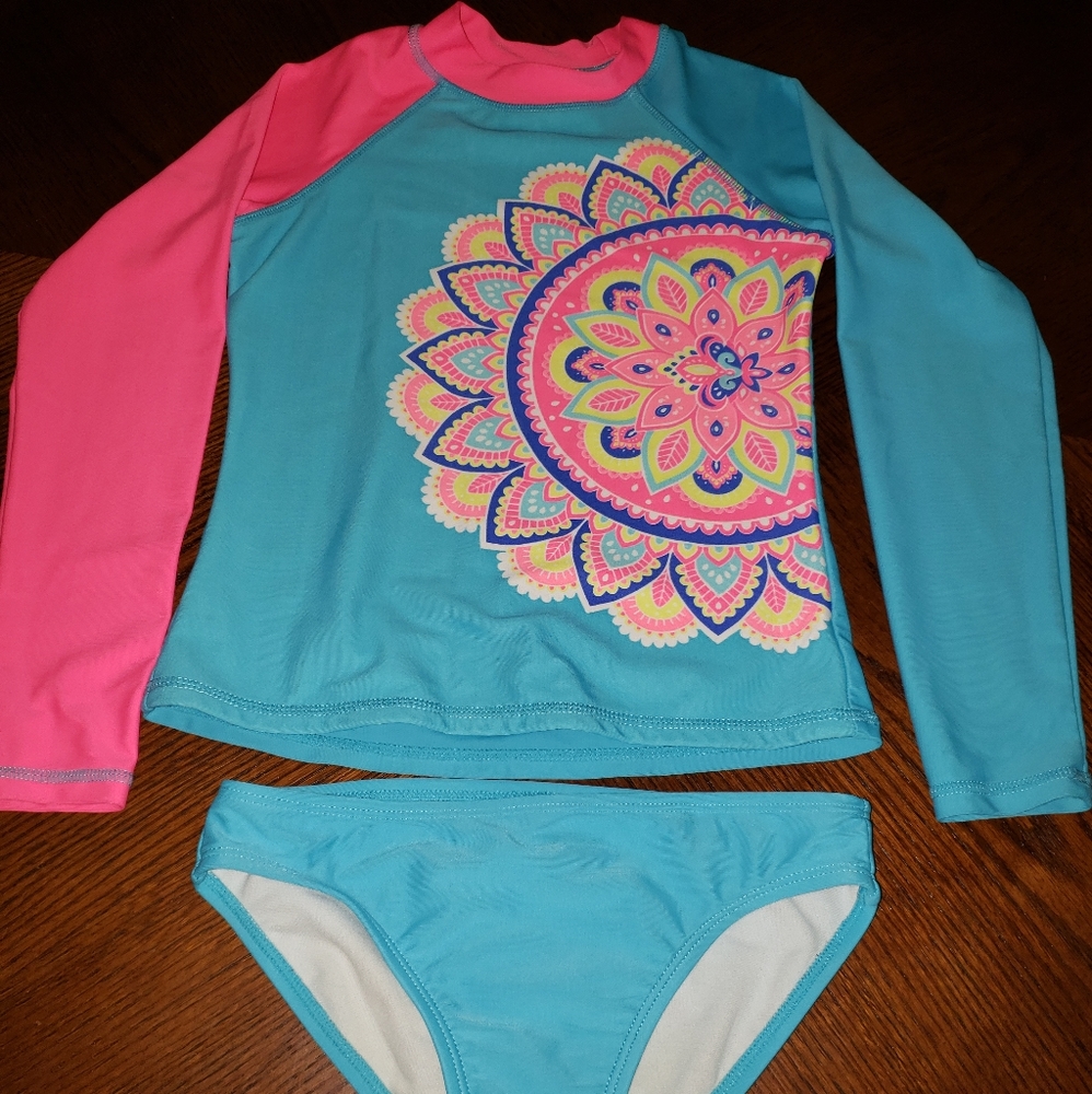 Girls rash guard swim suit